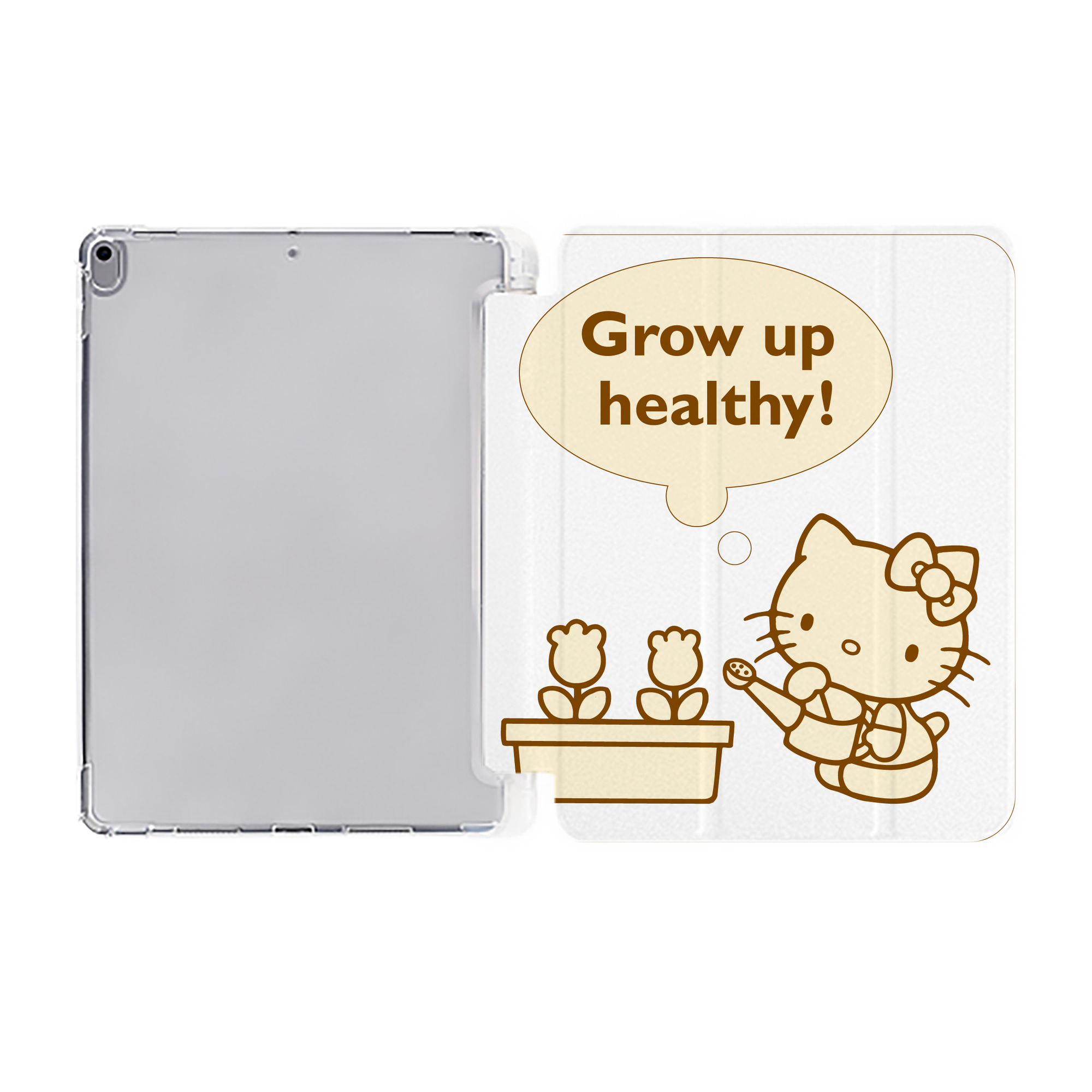 （画像用） Hello Kitty ハローキティ IPad ケース ペン収納付き 三つ折りスタンド PUレザー×シリコン 対応機種9.5/10.5/10.9インチ